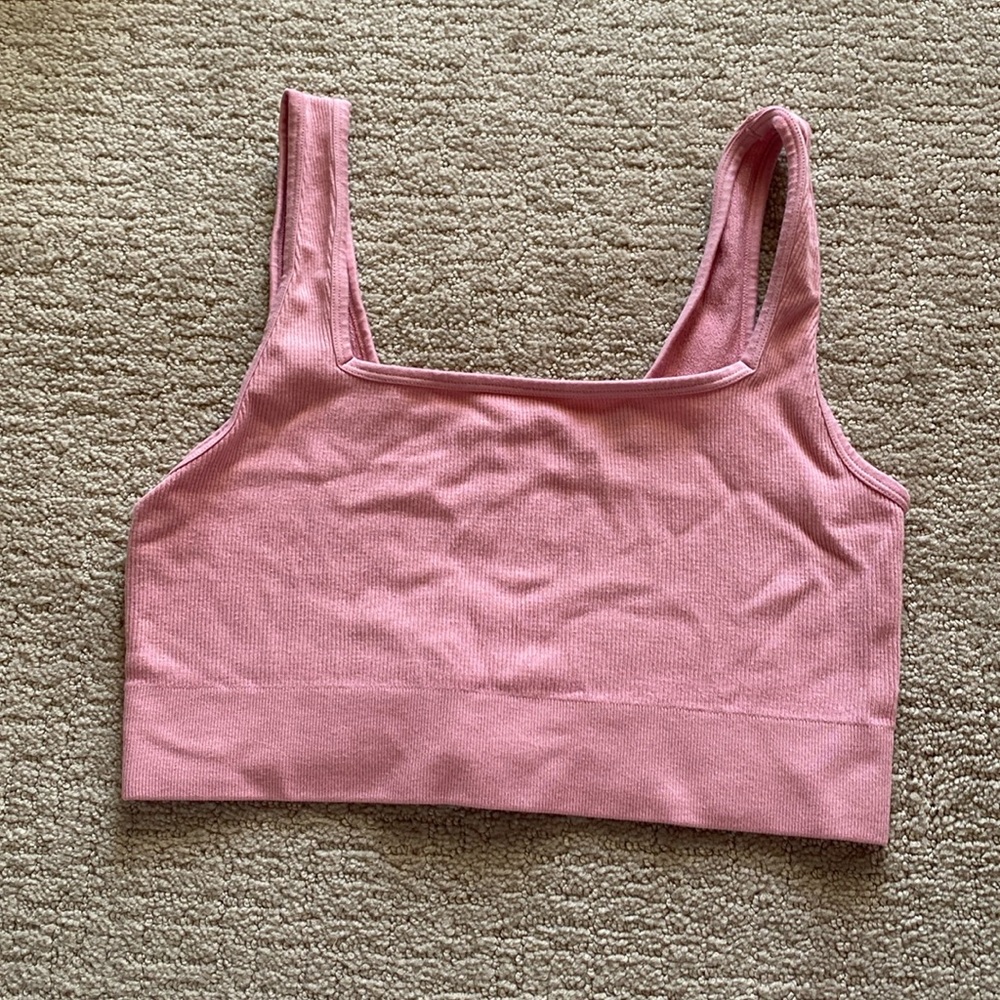 Pink Cropped Tank Top